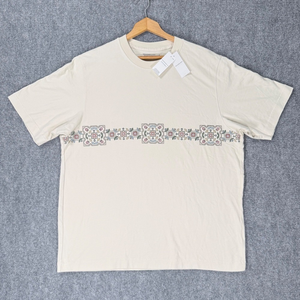 Abercrombie & Fitch Premium Heavyweight 2.0 Men's Large Tall Warm Beige Tee